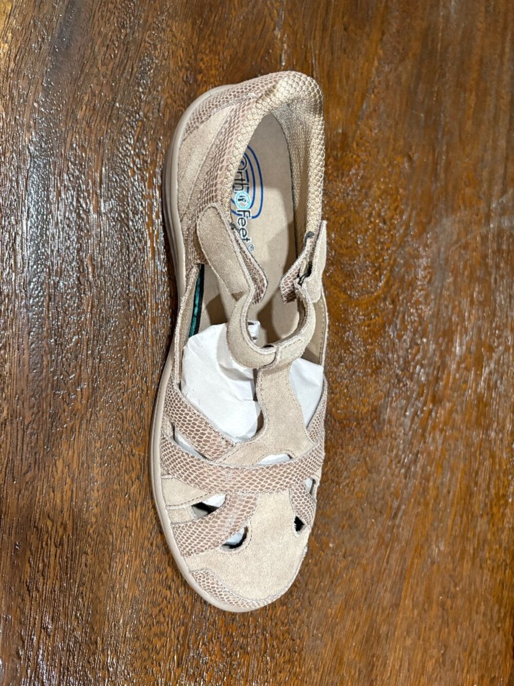 OrthoFeet Ortho Foot 1 Left Shoe Display Amputee sz 10.5 Ladies Tan NEW